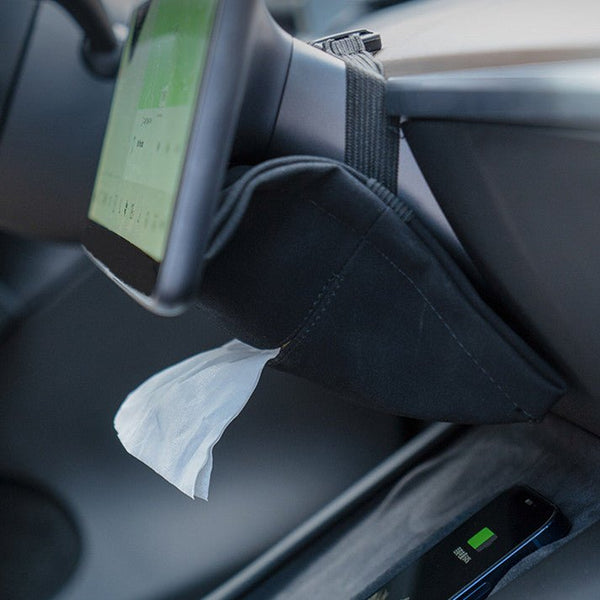 FACIA Alcantara Hidden Tissue Box for Tesla Model 3 and Model Y