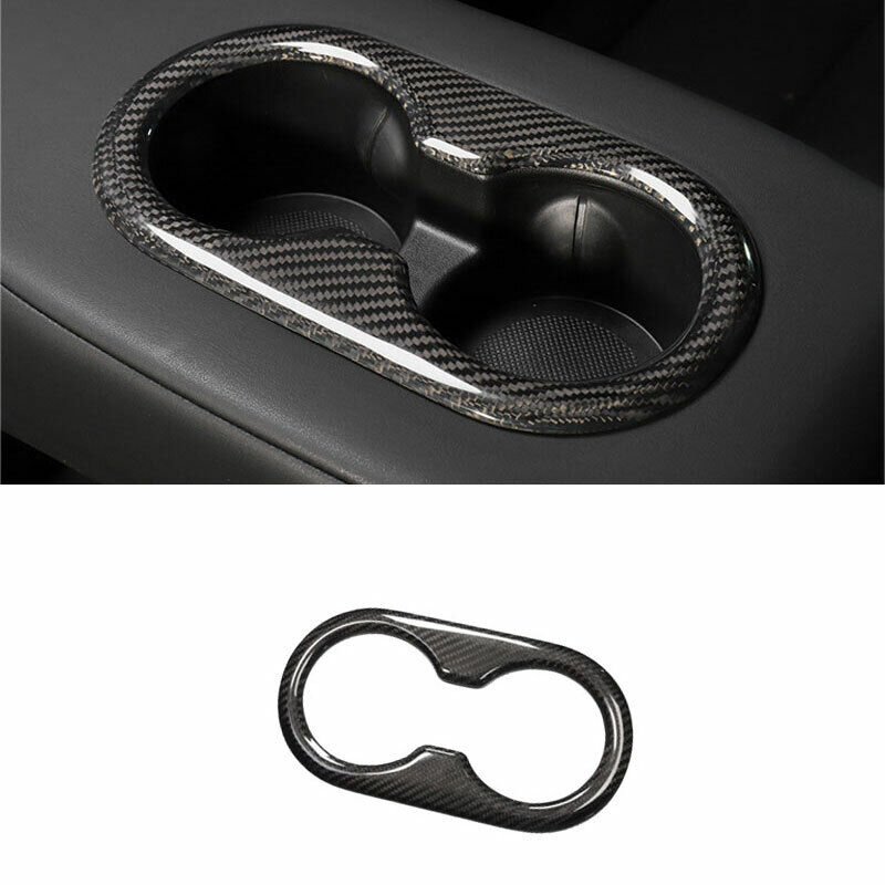 FACIA Backseat Cup Holder for Tesla Model 3 Model Y Carbon Fiber Interior Mods