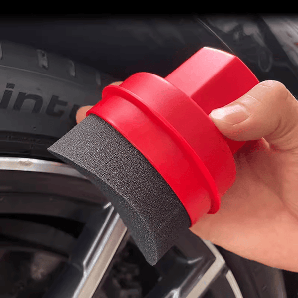 FACIA Tire Shine Applicator Sponge Arc Design Storage Lid 2 Styles 3 Colors