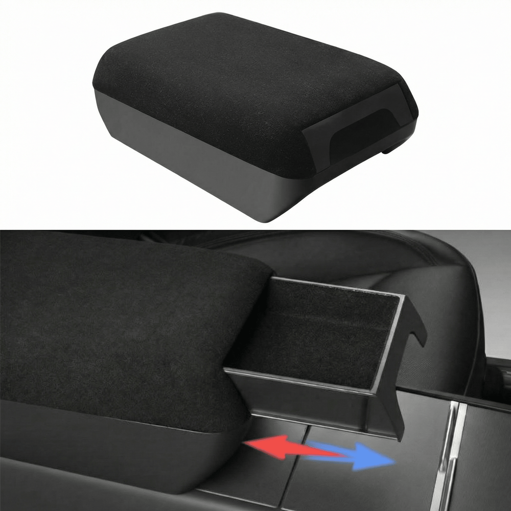 FACIA Center Console Armrest Riser with Hidden Sliding Storage for Model 3 Highland and Model Y Juniper