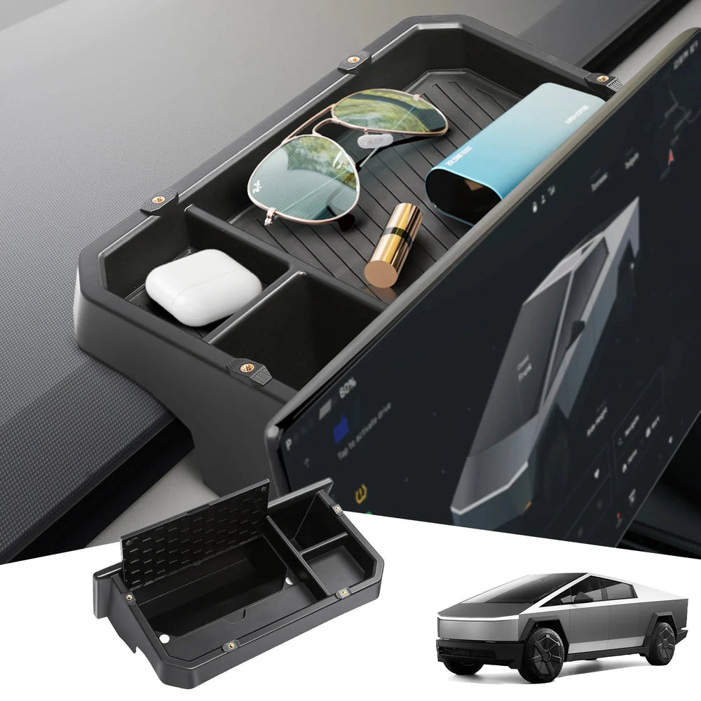 FACIA Center Console Behind Screen Storage Box with Hidden Storage Space for Cybertruck