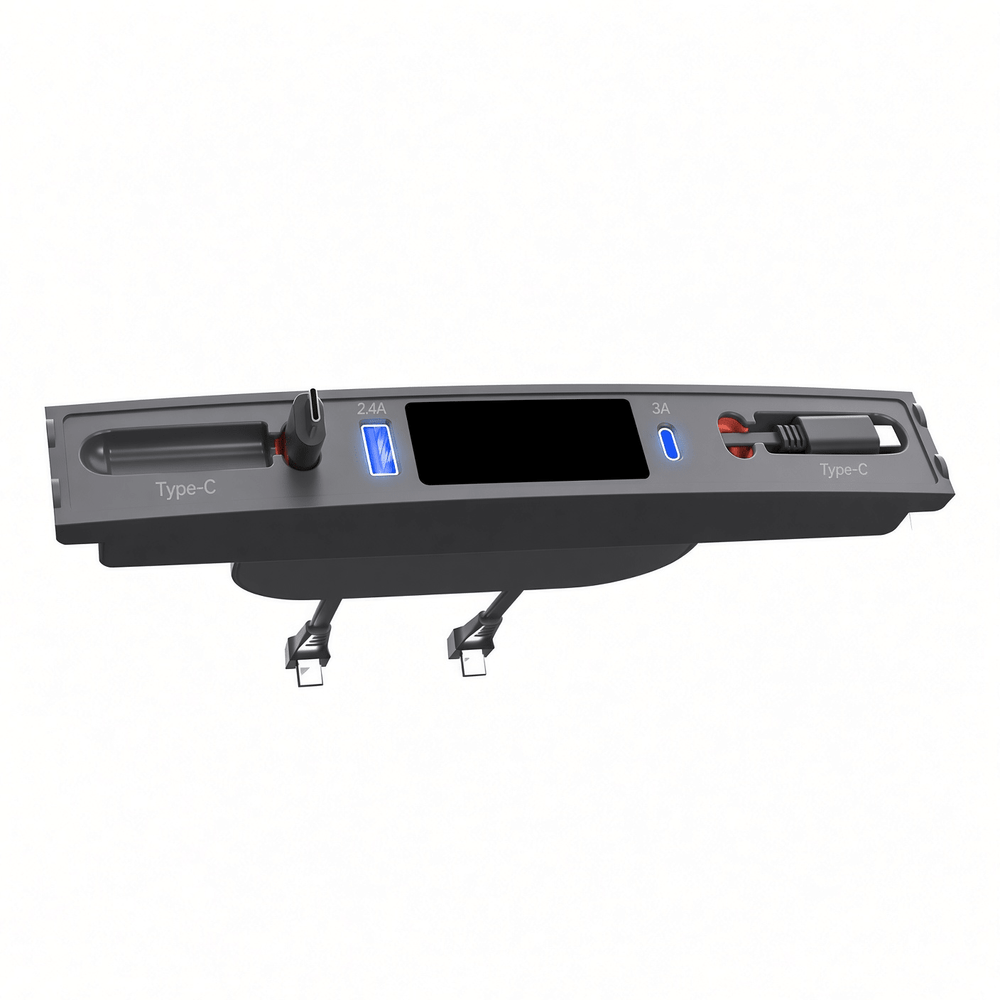 FACIA Center Console USB Hub for Model 3/Y Retractable Cable LED Light 3 Configs