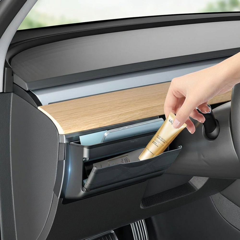 FACIA Dashboard Side Organizer for Tesla Model Y Juniper 2025+ LHD Mini Glove Box Storage