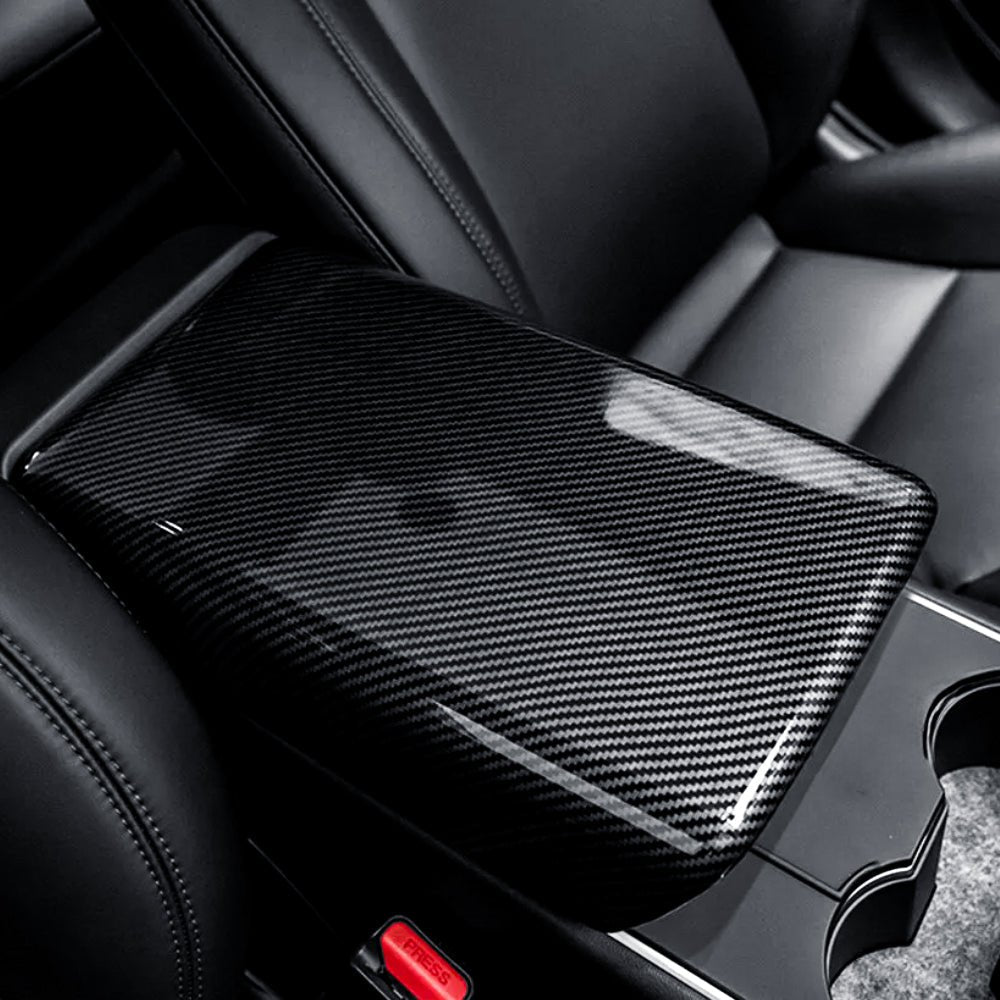 FACIA Dry Carbon Fiber Armrest Box Trim Cover for Cybertrunk