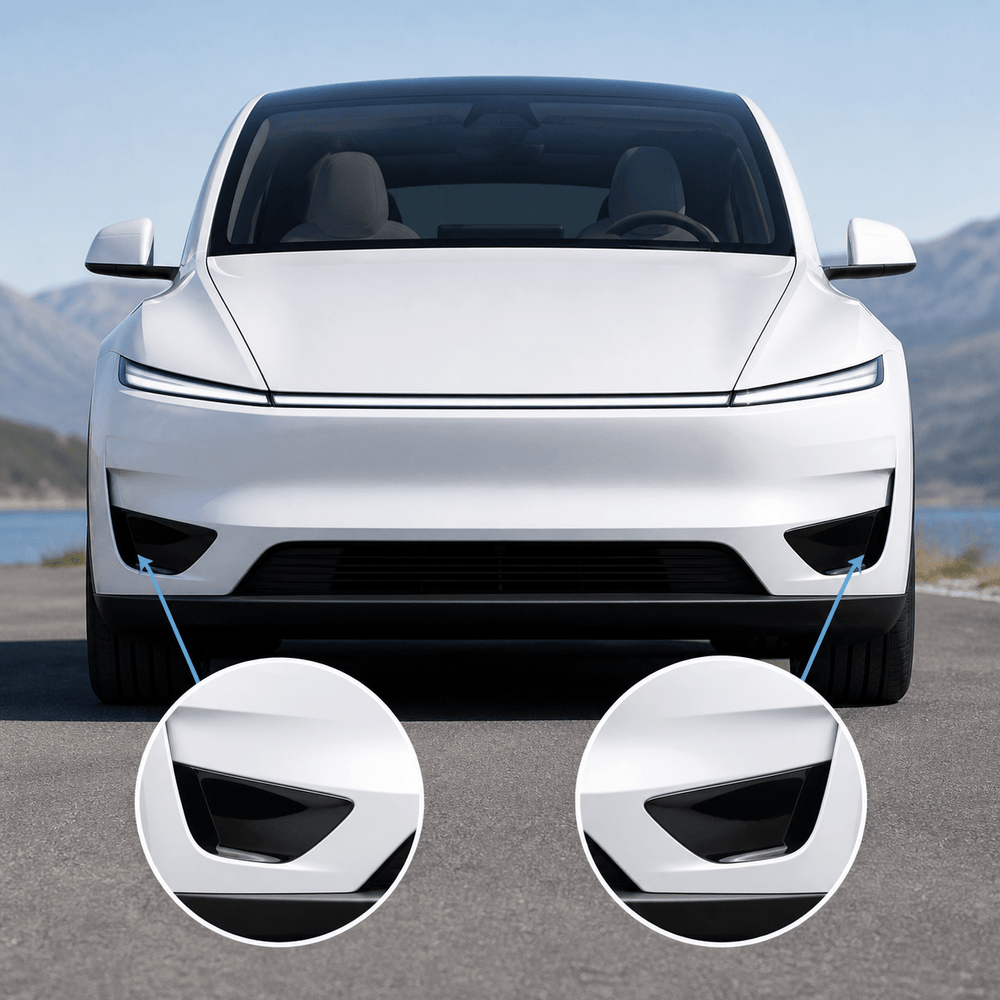 FACIA Front Bumper Fog Light Accent Trim Cover for Model Y Juniper / YL