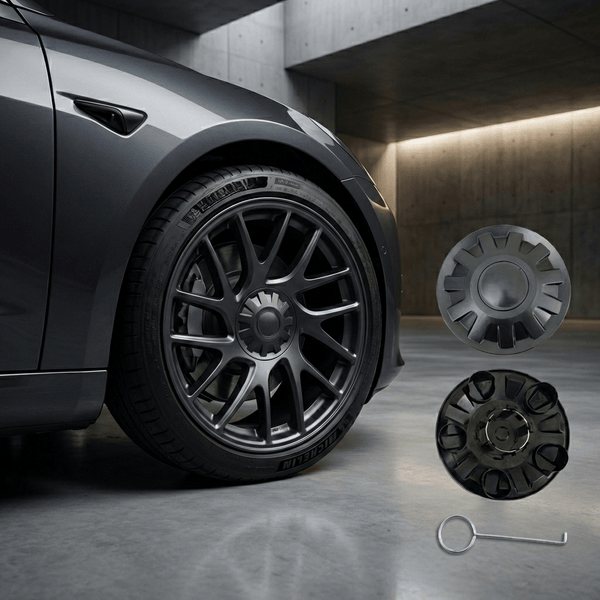 FACIA Hub Center Caps for Tesla Model 3 Highland (2024+) 18 inches Photon Wheels Threaded Style Tesery