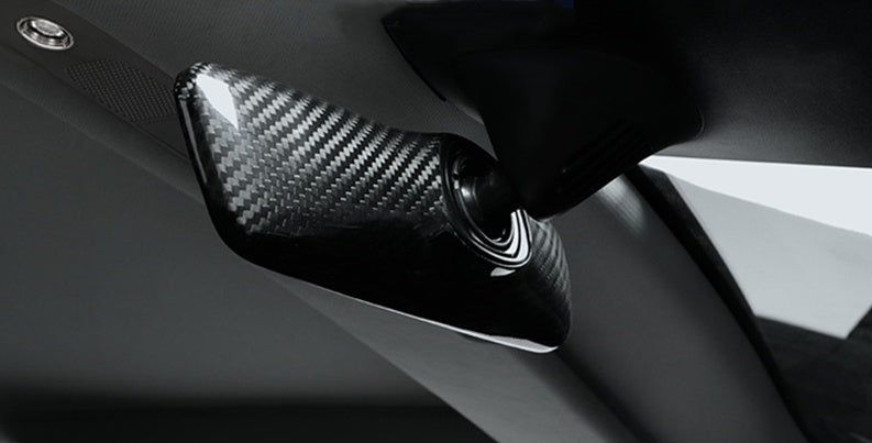 FACIA Dry Carbon Fiber Interior Rearview Mirror Cover for Model 3/Y 4 Finishes Lightweight