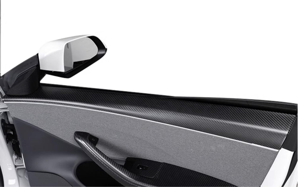 FACIA Real Dry Carbon Fiber Upper Door Trim Panel Overlay for Model 3 Highland / Model Y Juniper