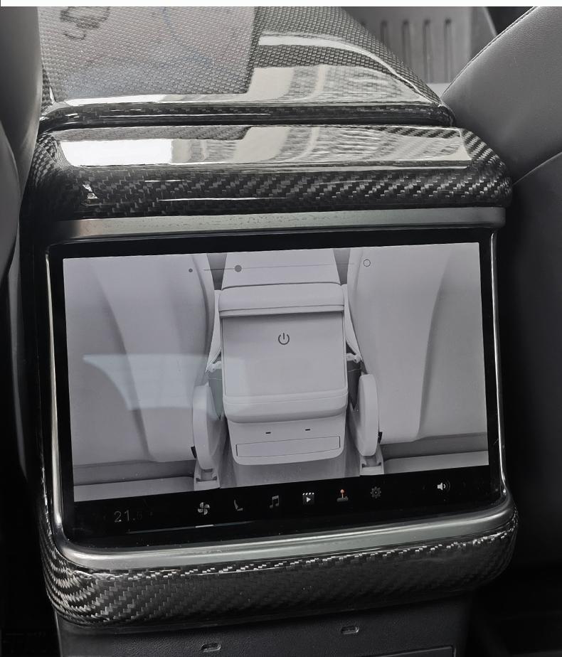 FACIA Rear Screen Air Outlet Frame Dry Carbon Fiber Overlay for Model S/X 2021+