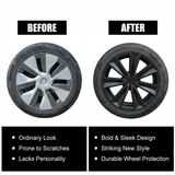 FACIA 19 inches Gemini Wheel Covers for Model Y Turbo Style Full Rim Protection Tesery