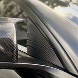 FACIA Dry Carbon Fiber A-Pillar Trim for Model 3/Y 3 Finishes 3D Laser Fit LHD/RHD