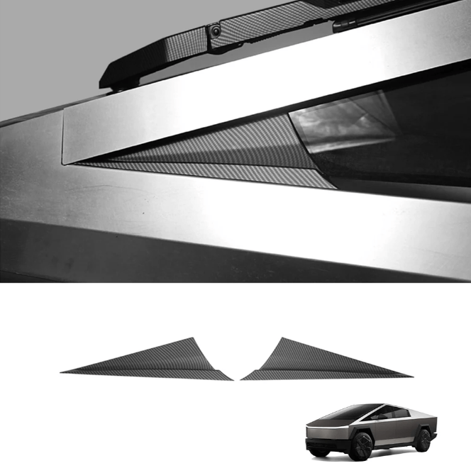 FACIA A-Pillar Triangle Spoiler Covers for Cybertruck ABS Carbon Fiber Pattern 
