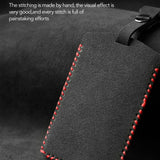 FACIA Alcantara Key Card Holder for Model 3/Y Italian Material Hook and Keychain White Stitching