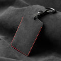 FACIA Alcantara Key Card Holder for Model 3/Y Italian Material Hook and Keychain White Stitching