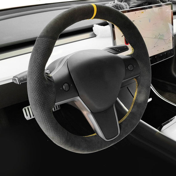 FACIA TESERY Alcantara Steering Wheel Cover for Model 3 / Y