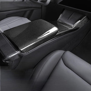FACIA Armrest Box Dry Carbon Fiber Overlay for Model S/X 2021+