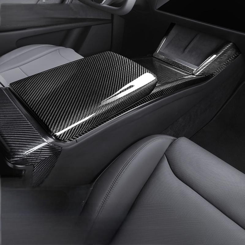 FACIA Armrest Box Dry Carbon Fiber Overlay for Model S/X 2021+