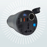 FACIA 150W Cup Holder Power Inverter EU Outlets + USB Ports QC 3.0 LED Display