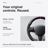 FACIA Carbon Fiber Alcantara Round Steering Wheel for Model 3 / Y Style 15