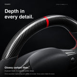 FACIA Carbon Fiber Alcantara Round Steering Wheel for Model 3 / Y Style 15