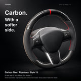 FACIA Carbon Fiber Alcantara Round Steering Wheel for Model 3 / Y Style 15