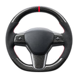 FACIA Carbon Fiber Alcantara Round Steering Wheel for Model 3 / Y Style 15