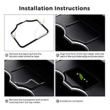 FACIA Acrylic Center Console Card Key Holder for Model 3/Y Gloss Black Anti-Slip