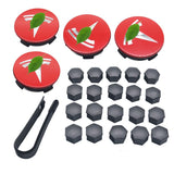 FACIA Wheel Center Cap Kit with Puller for Model 3/Y/S/X 4 Hub Caps + 20 Lug Nut Covers