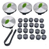 FACIA Wheel Center Cap Kit with Puller for Model 3/Y/S/X 4 Hub Caps + 20 Lug Nut Covers
