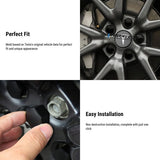 FACIA Wheel Center Cap Kit with Puller for Model 3/Y/S/X 4 Hub Caps + 20 Lug Nut Covers