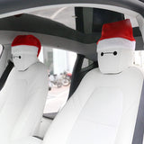FACIA Christmas hat Headrest (2 hats with 2 pair of eyes for front and rear seat)for Tesla Model 3/S/Y/X