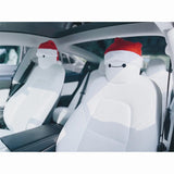 FACIA Christmas hat Headrest (2 hats with 2 pair of eyes for front and rear seat)for Tesla Model 3/S/Y/X