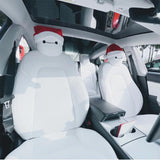 FACIA Christmas hat Headrest (2 hats with 2 pair of eyes for front and rear seat)for Tesla Model 3/S/Y/X