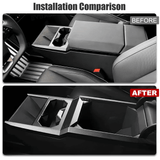 FACIA Cybertruck Center Console Cup Holder ABS Carbon Fiber Style Protective Overlay