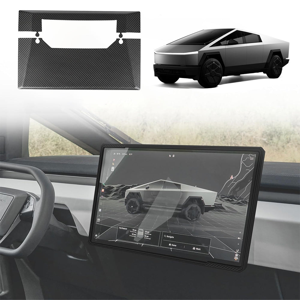 FACIA Cybertruck Display Back Overlay Real Dry Carbon Fiber Center Screen Cover