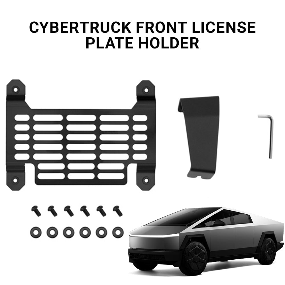 Cybertruck Front License Plate Holder | No - Drill, Anti - Theft Mounting Kit - Evfacia Official Store