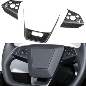 FACIA Cybertruck Steering Wheel Voice Control Trim Glossy/Matte Real Carbon Fiber