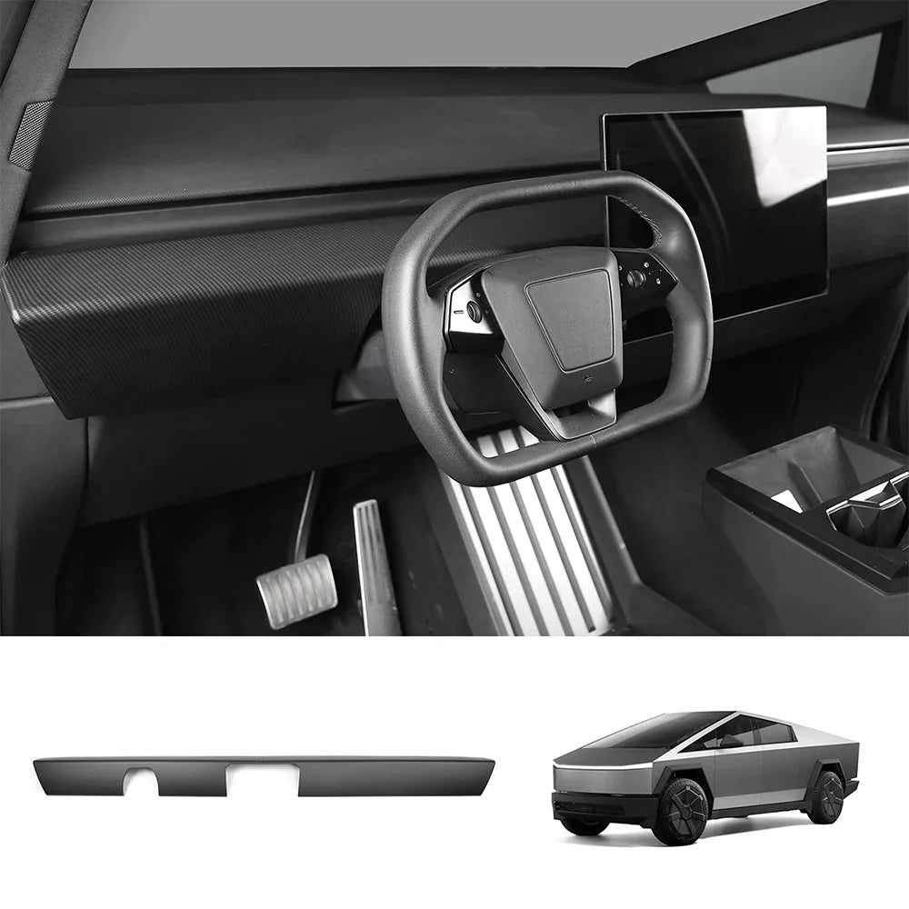 FACIA Dashboard Cover Real Carbon Fiber Trim Panel Protection for Cybertruck (2 PCS)