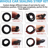FACIA EPDM Door Seal Kit for Model Y 8-Piece Full-Body Noise Reduction Weatherproof