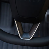 FACIA Dry Carbon Fiber Steering Wheel Trim Cover for Model 3 Highland / Model Y Juniper (3 Pieces)