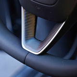 FACIA Dry Carbon Fiber Steering Wheel Trim Cover for Model 3 Highland / Model Y Juniper (3 Pieces)