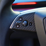 FACIA Dry Carbon Fiber Steering Wheel Trim Cover for Model 3 Highland / Model Y Juniper (3 Pieces)