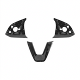 FACIA Dry Carbon Fiber Steering Wheel Trim Cover for Model 3 Highland / Model Y Juniper (3 Pieces)