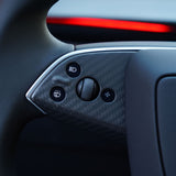 FACIA Dry Carbon Fiber Steering Wheel Trim Cover for Model 3 Highland / Model Y Juniper (3 Pieces)