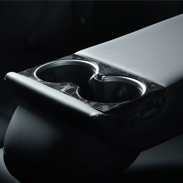 FACIA Dry Carbon Fibre Cup Holder Cover for Tesla Model 3 Highland / Model Y Juniper