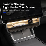 FACIA Dual-Layer Tray Under Screen Storage Box with LED Light for Model 3 Highland / Y Juniper
