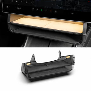 FACIA Dual-Layer Tray Under Screen Storage Box with LED Light for Model 3 Highland / Y Juniper