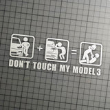 FACIA Don't Touch My Tesla Funny Vinyl Stickers UV-Resistant and Waterproof Express Your Humor