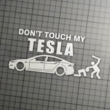 FACIA Don't Touch My Tesla Funny Vinyl Stickers UV-Resistant and Waterproof Express Your Humor