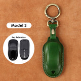 FACIA Handmade Leather Keychain for Tesla Model 3/Y